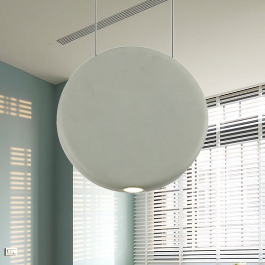 Nordic LED Resin Hanging Lamp, Black/Grey/Green, Round Suspension Pendant, Warm/White Light, 6"/8.5/12"W
