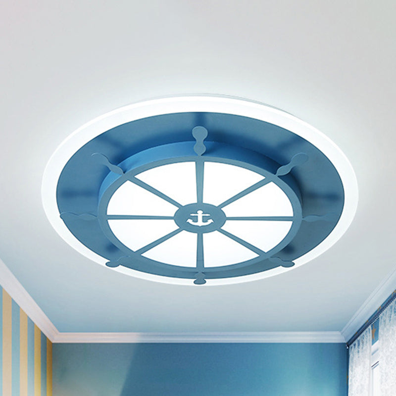 Nautical Flush Ceiling Light with Anchor Design for Bathroom or Bedroom