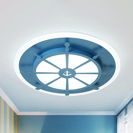 Nautical Flush Ceiling Light with Anchor Design for Bathroom or Bedroom