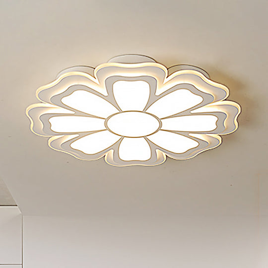Modern Creative Flower Flush Mount Light with Acrylic Diffuser - LED Bedroom Ceiling Flush in Warm/White - Multiple Size Options