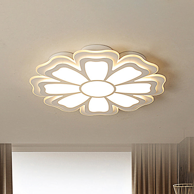 Modern Creative Flower Flush Mount Light with Acrylic Diffuser - LED Bedroom Ceiling Flush in Warm/White - Multiple Size Options