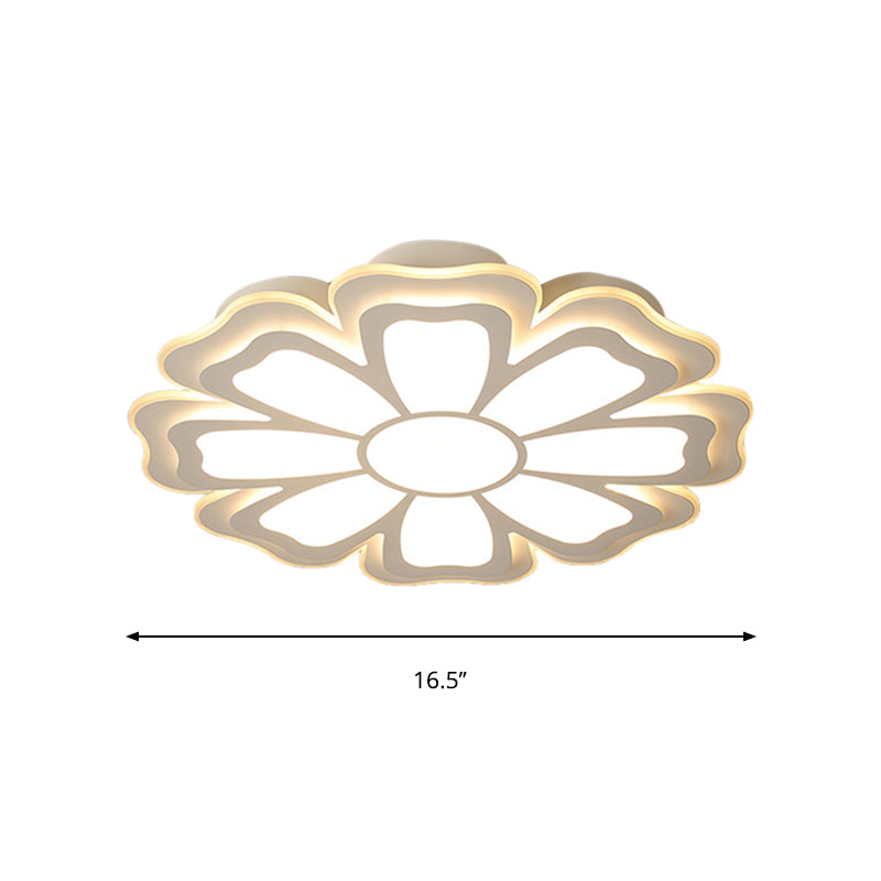 Modern Creative Flower Flush Mount Light with Acrylic Diffuser - LED Bedroom Ceiling Flush in Warm/White - Multiple Size Options