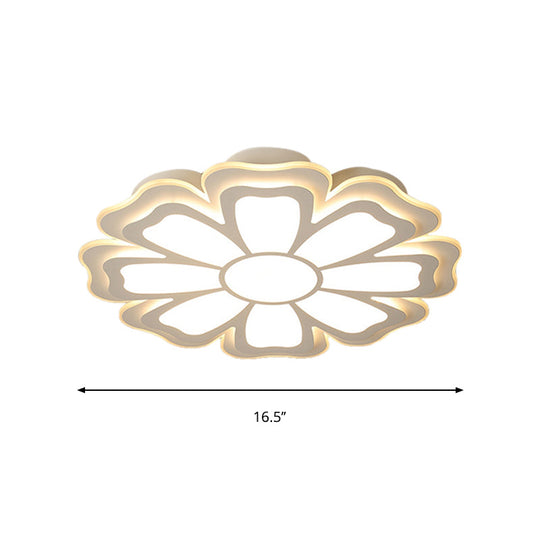Modern Creative Flower Flush Mount Light with Acrylic Diffuser - LED Bedroom Ceiling Flush in Warm/White - Multiple Size Options