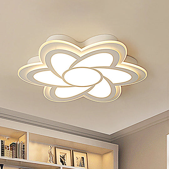 Modern Flower Metal Ceiling Light with LED, Acrylic Diffuser, Warm/White, 16.5"/20.5"/24.5" Dia