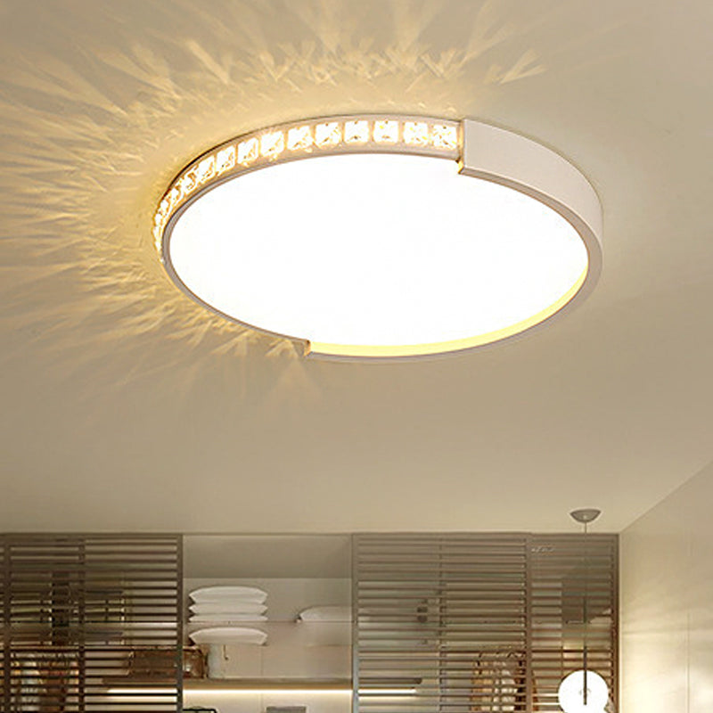 16"/19.5"/20.5" Wide Crystal LED Flush Mount Ceiling Light for Bedroom and Living Room