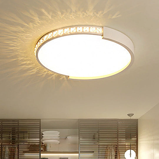 16"/19.5"/20.5" Wide Crystal LED Flush Mount Ceiling Light for Bedroom and Living Room