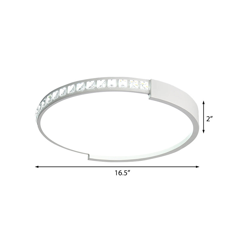 16"/19.5"/20.5" Wide Crystal LED Flush Mount Ceiling Light for Bedroom and Living Room