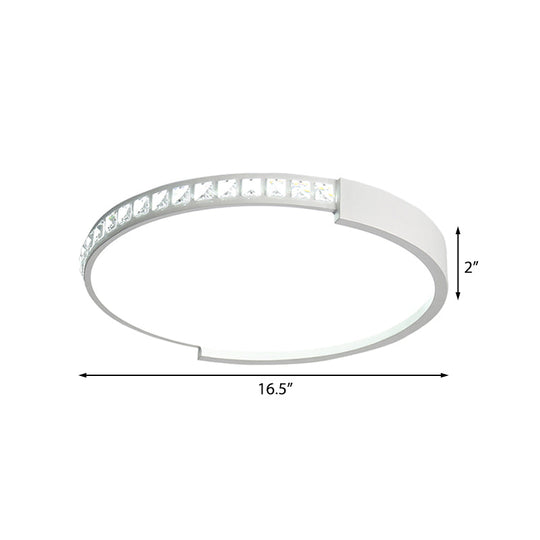 16"/19.5"/20.5" Wide Crystal LED Flush Mount Ceiling Light for Bedroom and Living Room