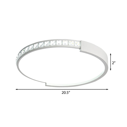 16"/19.5"/20.5" Wide Crystal LED Flush Mount Ceiling Light for Bedroom and Living Room