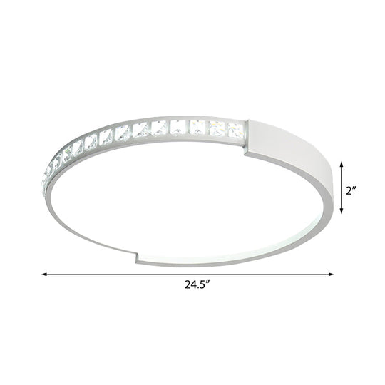 16"/19.5"/20.5" Wide Crystal LED Flush Mount Ceiling Light for Bedroom and Living Room
