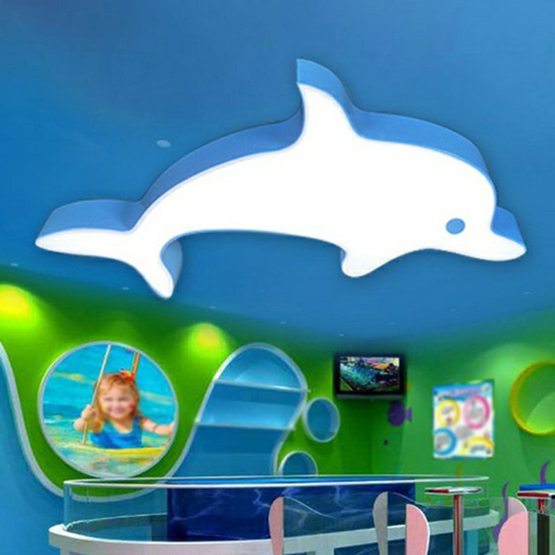 Blue Dolphin LED Ceiling Mount Children's Flush Light for Swimming Pools