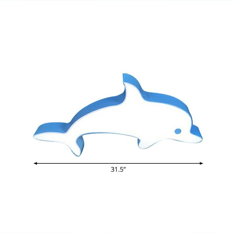 Blue Dolphin LED Ceiling Mount Children's Flush Light for Swimming Pools