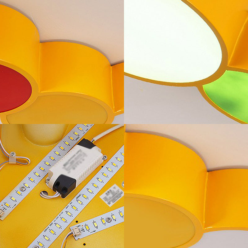 Yellow Metallic Cartoon Caterpillar LED Flush Mount Ceiling Light for Kindergarten"
or
"Kindergarten Cartoon Caterpillar LED Flush Mount Ceiling Light in Yellow Metal