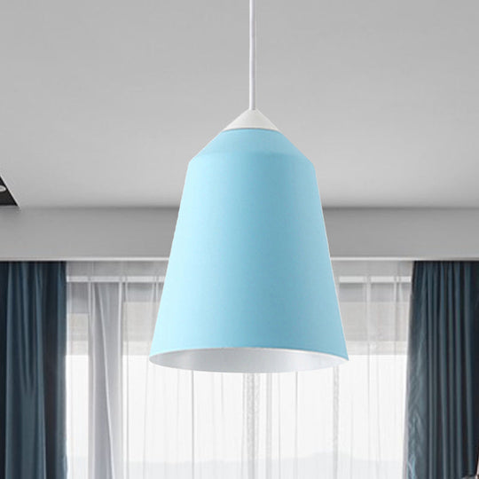 Minimalist Metal Bell Pendant Lighting - 1 Light White/Blue/Gold Ceiling Light