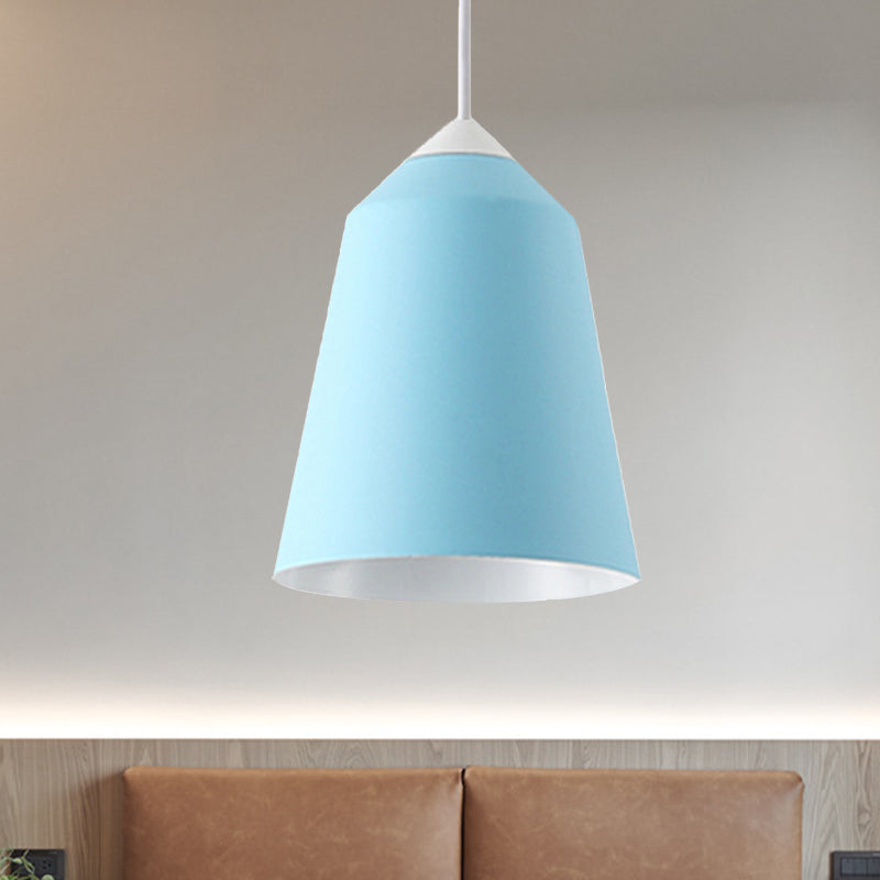 Minimalist Metal Bell Pendant Lighting - 1 Light White/Blue/Gold Ceiling Light