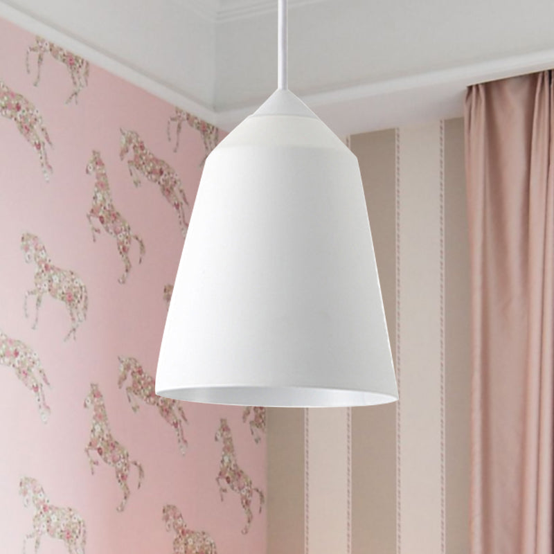 Minimalist Metal Bell Pendant Lighting - 1 Light White/Blue/Gold Ceiling Light