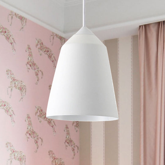 Minimalist Metal Bell Pendant Lighting - 1 Light White/Blue/Gold Ceiling Light