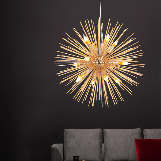 Hedgehog Chandelier With Minimalist Metal Design For Stylish Living Room Lighting