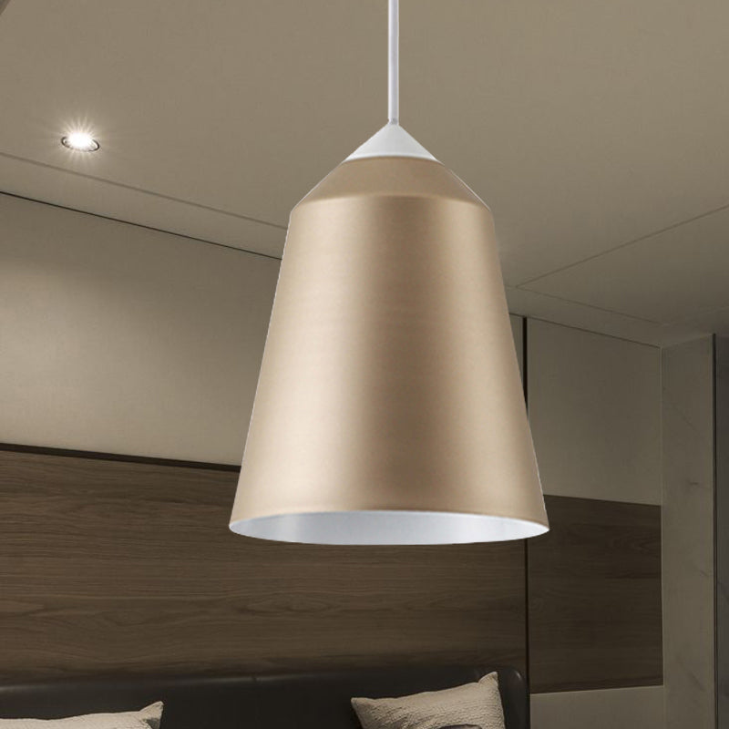 Minimalist Metal Bell Pendant Lighting - 1 Light White/Blue/Gold Ceiling Light