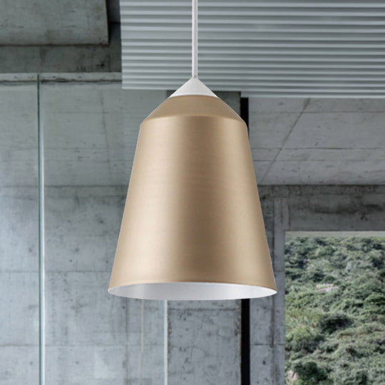 Minimalist Metal Bell Pendant Lighting - 1 Light White/Blue/Gold Ceiling Light