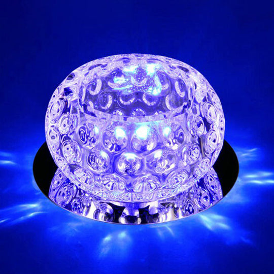 Crystal LED Flush Mount Spotlight for Corridor - Clear Dome Ceiling Light