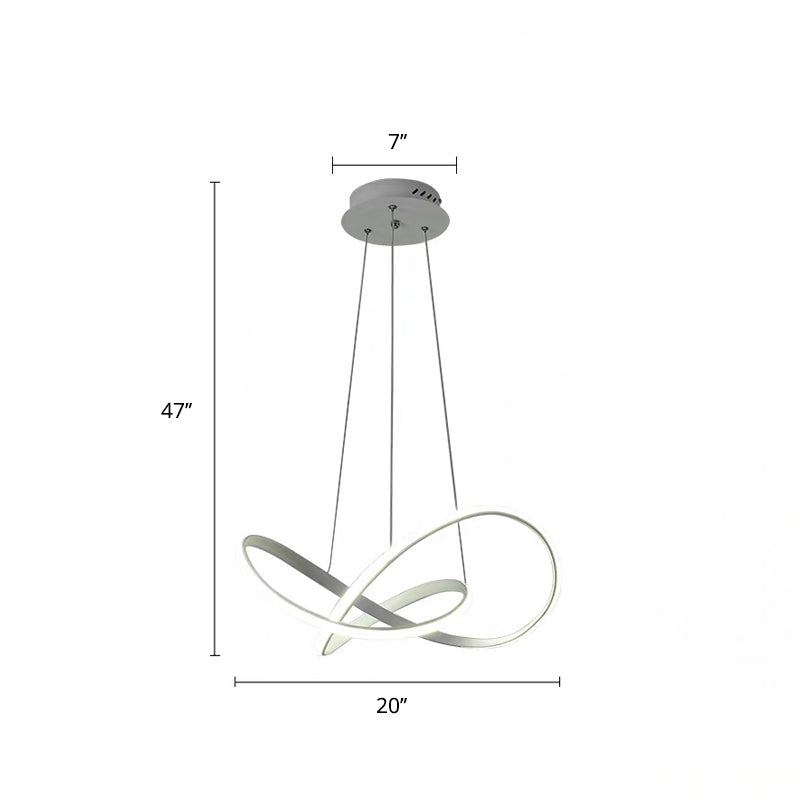 White Acrylic Led Chandelier Pendant For Dining Room Decor / 20