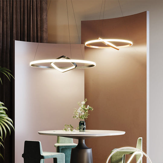 Modern Led Chandelier Nordic Aluminum Pendant Light For Dining Room