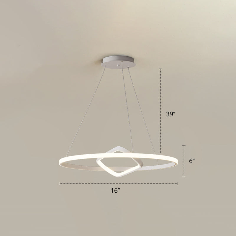 Modern Led Chandelier Nordic Aluminum Pendant Light For Dining Room White / 16 Warm