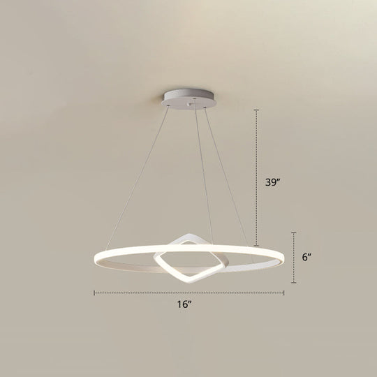 Modern Led Chandelier Nordic Aluminum Pendant Light For Dining Room White / 16 Warm