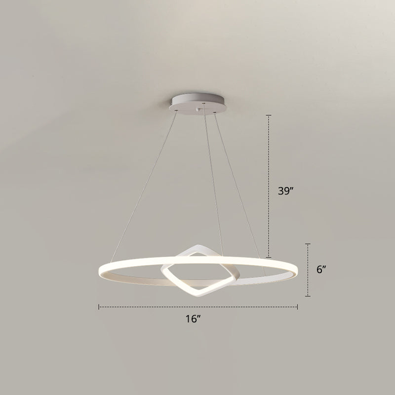 Modern Led Chandelier Nordic Aluminum Pendant Light For Dining Room White / 16 Remote Control