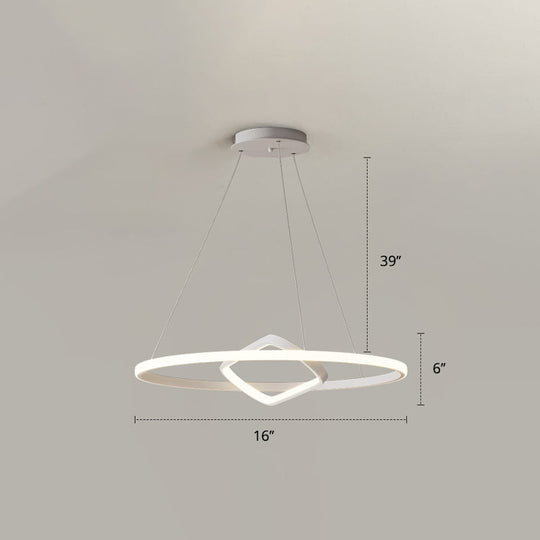 Modern Led Chandelier Nordic Aluminum Pendant Light For Dining Room White / 16 Remote Control