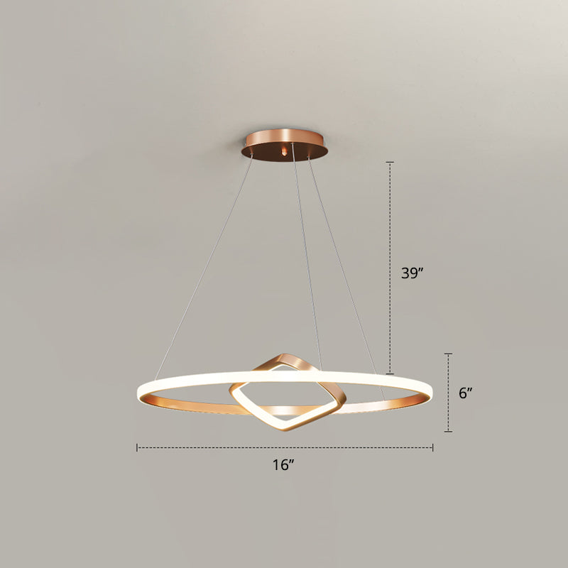 Modern Led Chandelier Nordic Aluminum Pendant Light For Dining Room Gold / 16 Remote Control