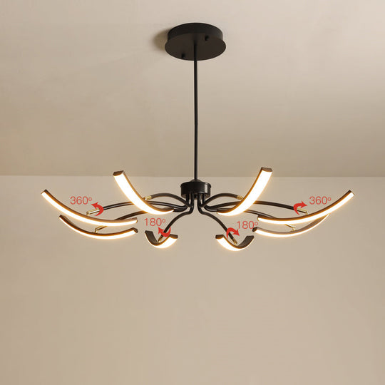 Minimalistic White Floral Chandelier LED Ceiling Light for Living Room