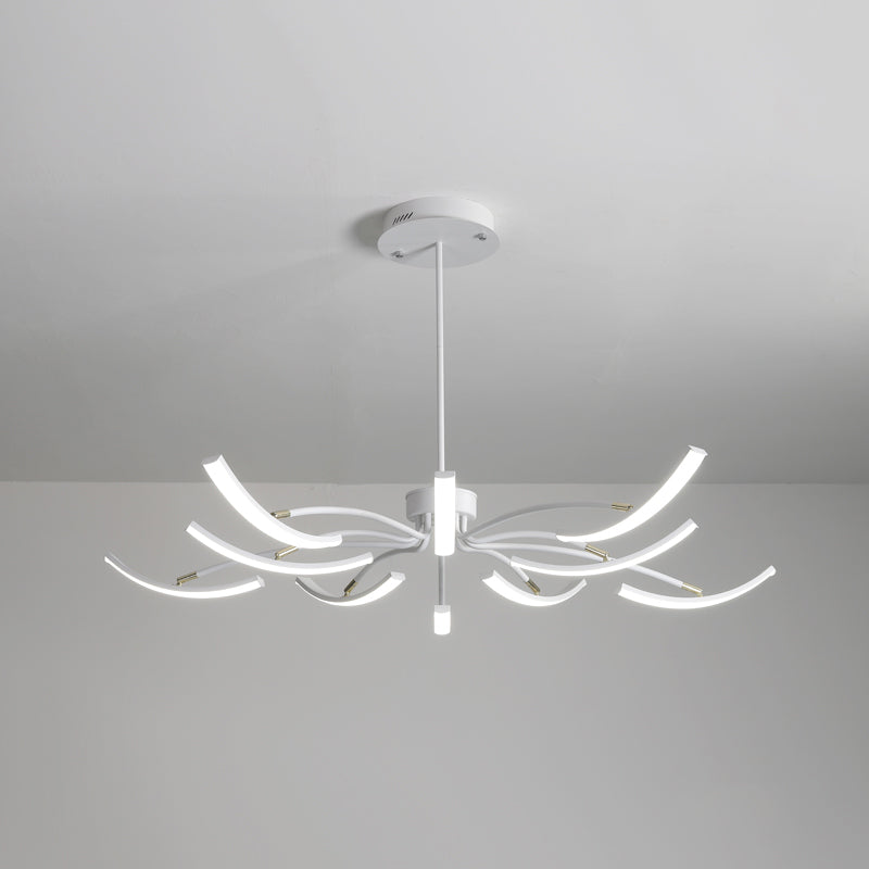 Minimalistic White Floral Chandelier LED Ceiling Light for Living Room