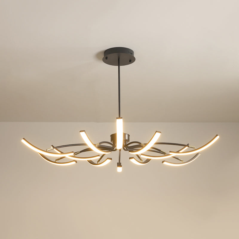 Minimalistic White Floral Chandelier LED Ceiling Light for Living Room