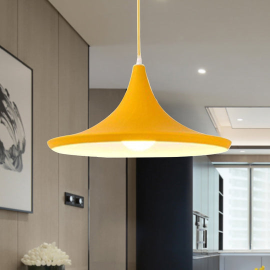 Macaron Style Metal Cone Pendant Light - 1/3 Light Pink/Yellow/Blue - Linear/Round Canopy