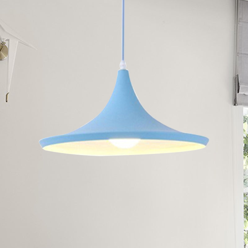 Macaron Style Metal Cone Pendant Light - 1/3 Light Pink/Yellow/Blue - Linear/Round Canopy
