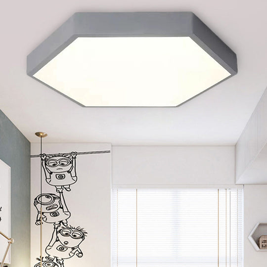 Modern LED Ceiling Light for Child Bedroom with Hexagon Shade