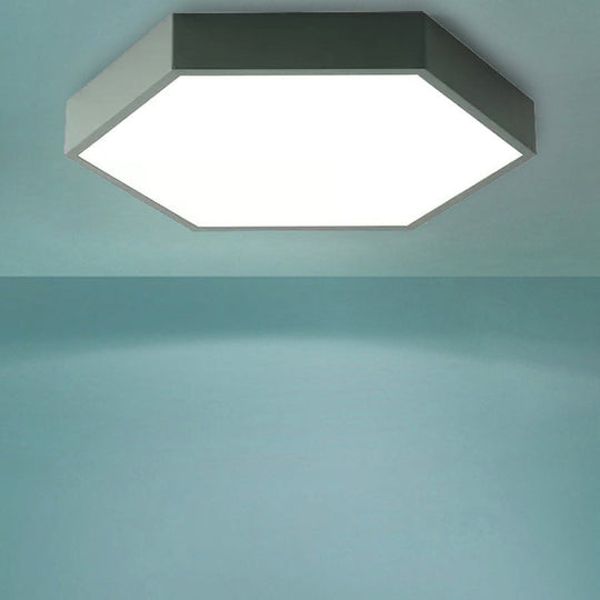 Modern LED Ceiling Light for Child Bedroom with Hexagon Shade