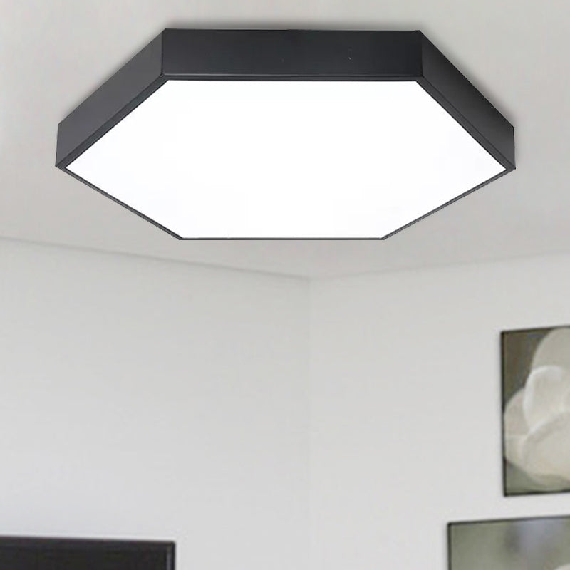 Modern LED Flush Mount Ceiling Light for Bedroom with Acrylic Hexagon Shade