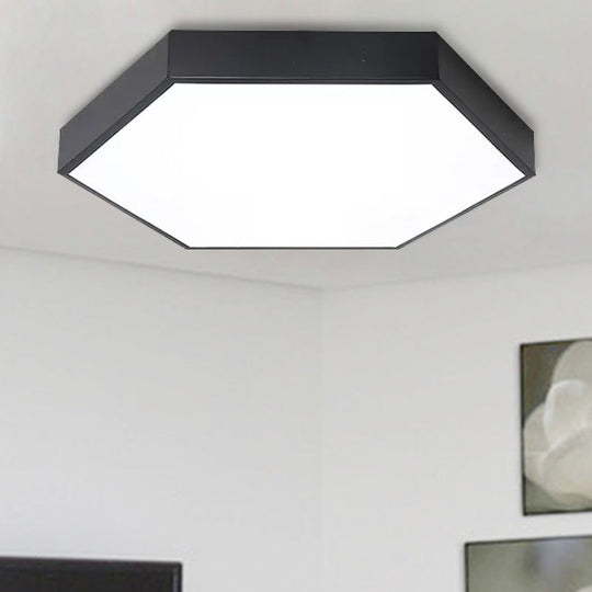 Modern LED Flush Mount Ceiling Light for Bedroom with Acrylic Hexagon Shade