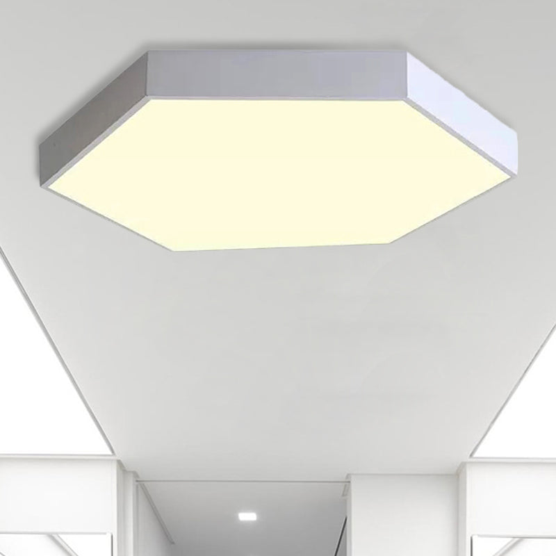 Modern LED Flush Mount Ceiling Light for Bedroom with Acrylic Hexagon Shade
