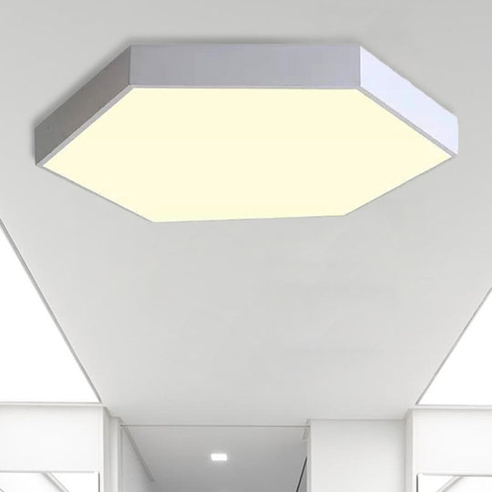 Modern LED Flush Mount Ceiling Light for Bedroom with Acrylic Hexagon Shade