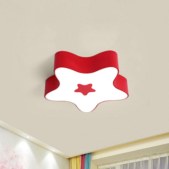 Modern Cartoon Ceiling Light: Acrylic Metal Flush Mount For Game Room Red / 18 White