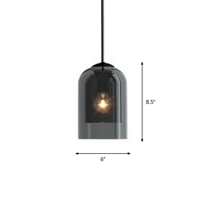 Dual Dome Nordic Style Pendant Light With Pendulum And Glass Accent