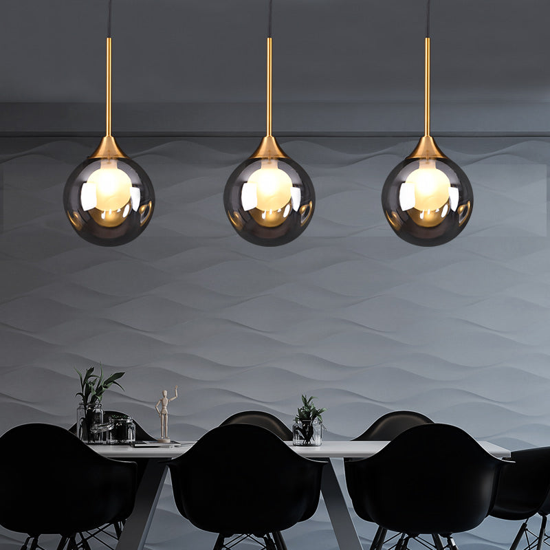 Minimalist Glass Pendant with 3-Head Down Lighting: Ideal for Dining Room and Multiple Hanging Option