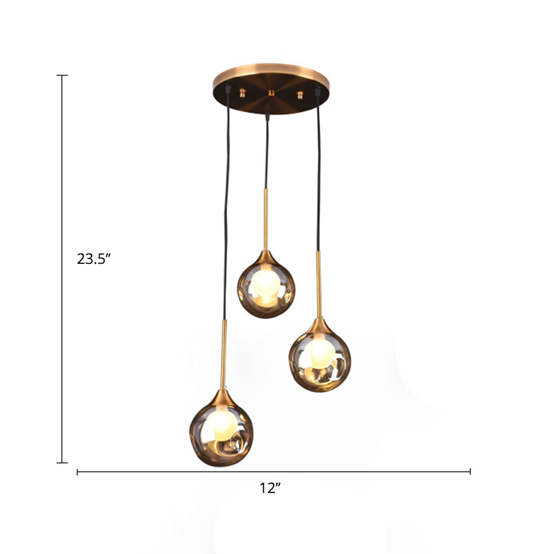 Minimalist Glass Pendant with 3-Head Down Lighting: Ideal for Dining Room and Multiple Hanging Option