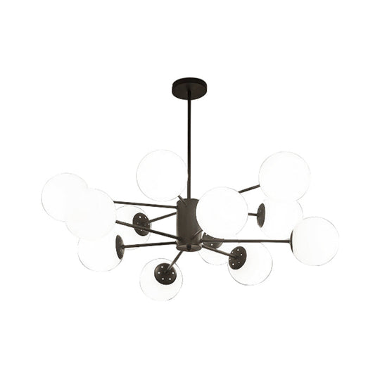 Modern White Glass Chandelier with Burst Design Suspension Light