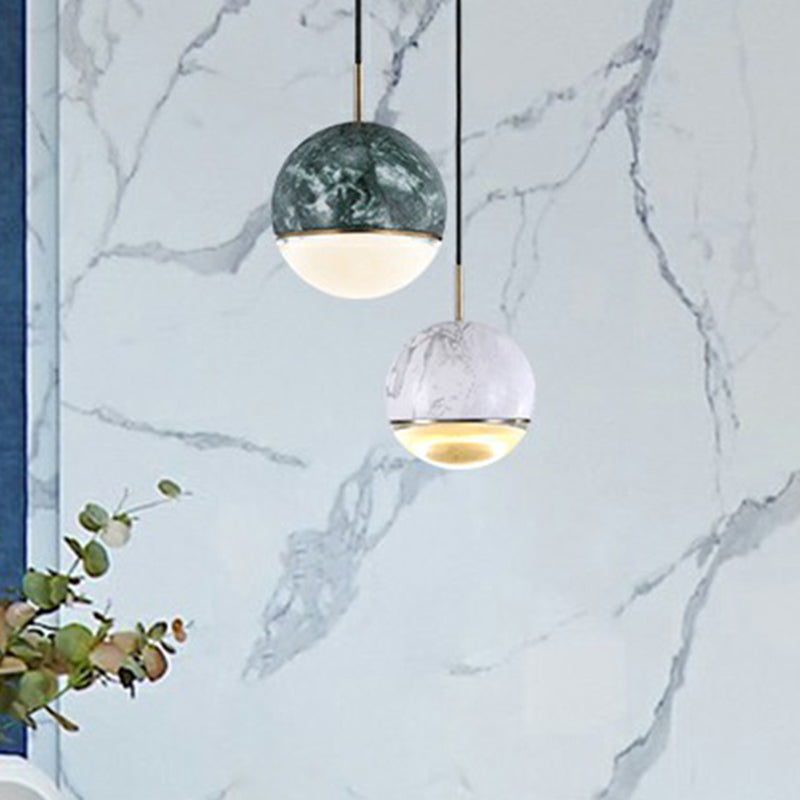 Modern Led Hanging Lamp With Nordic Marble Design - Perfect For Dining Room And Ceilings Glass