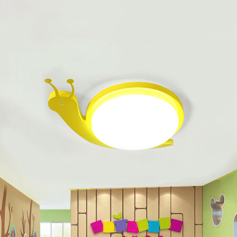 Snail-Shaped Cartoon Ceiling Light for Baby Bedroom - Acrylic and Metal Fixture